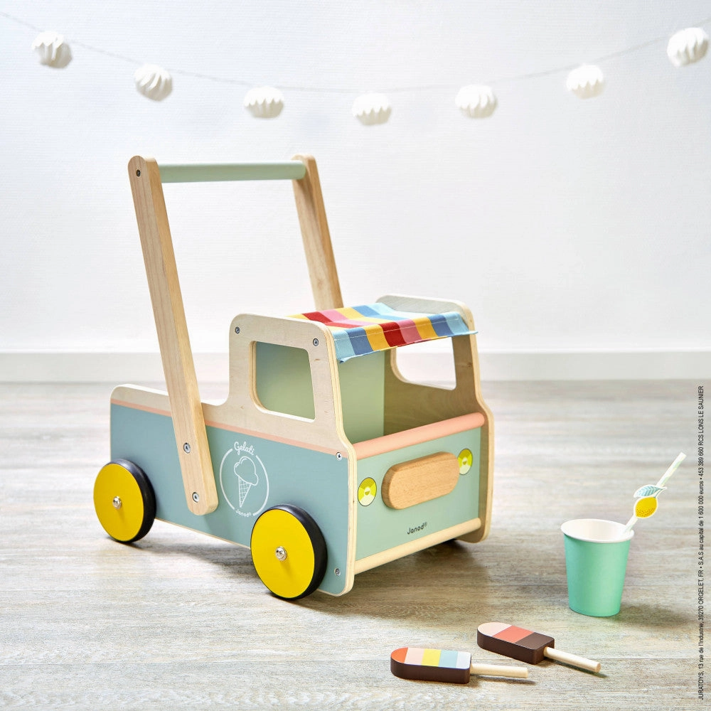 Babykids_Janod_Toys Janod Ice Cream Cart Push-Along Trolley
