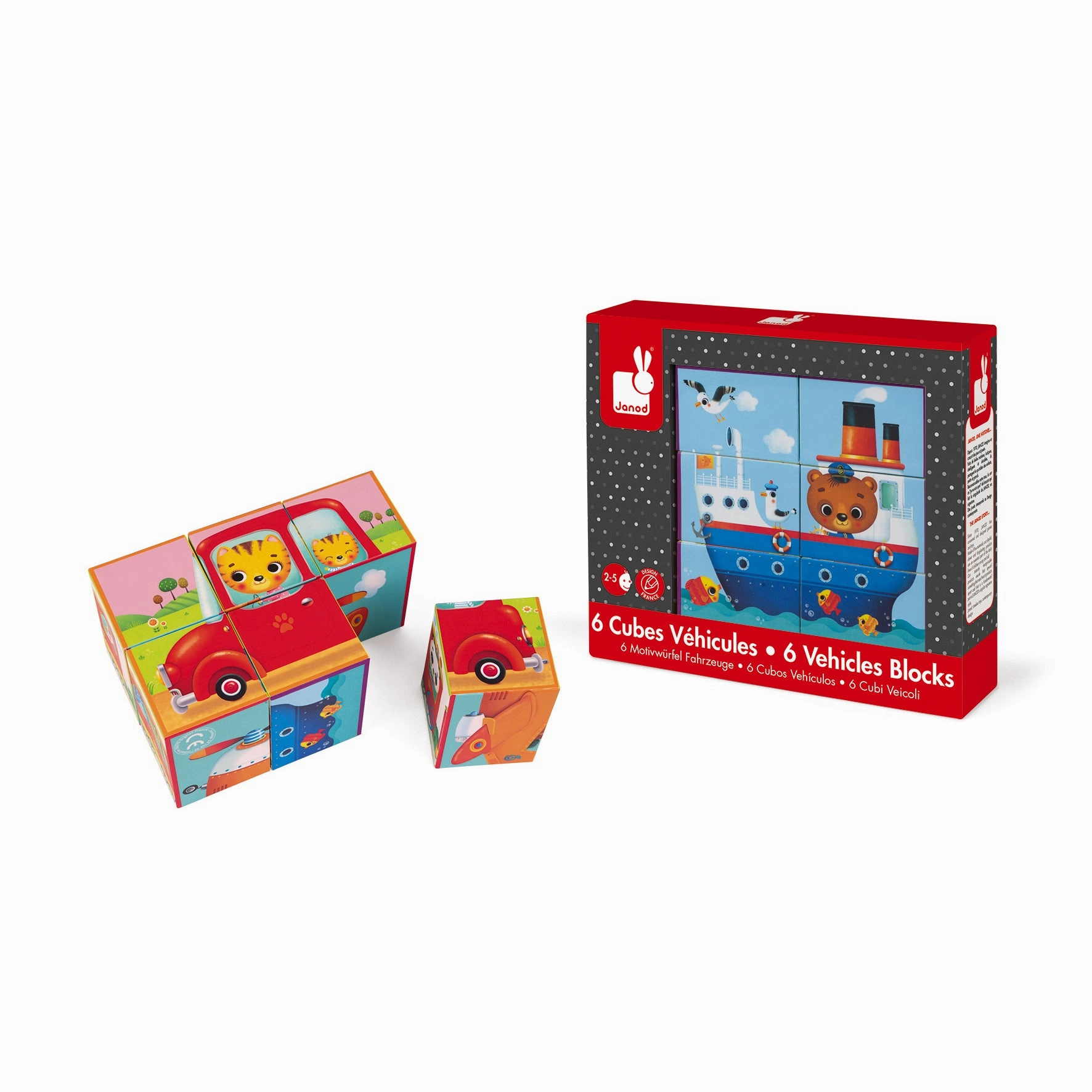 Babykids_Janod_Toys Janod Kubkid 6 Blocks Vehicles