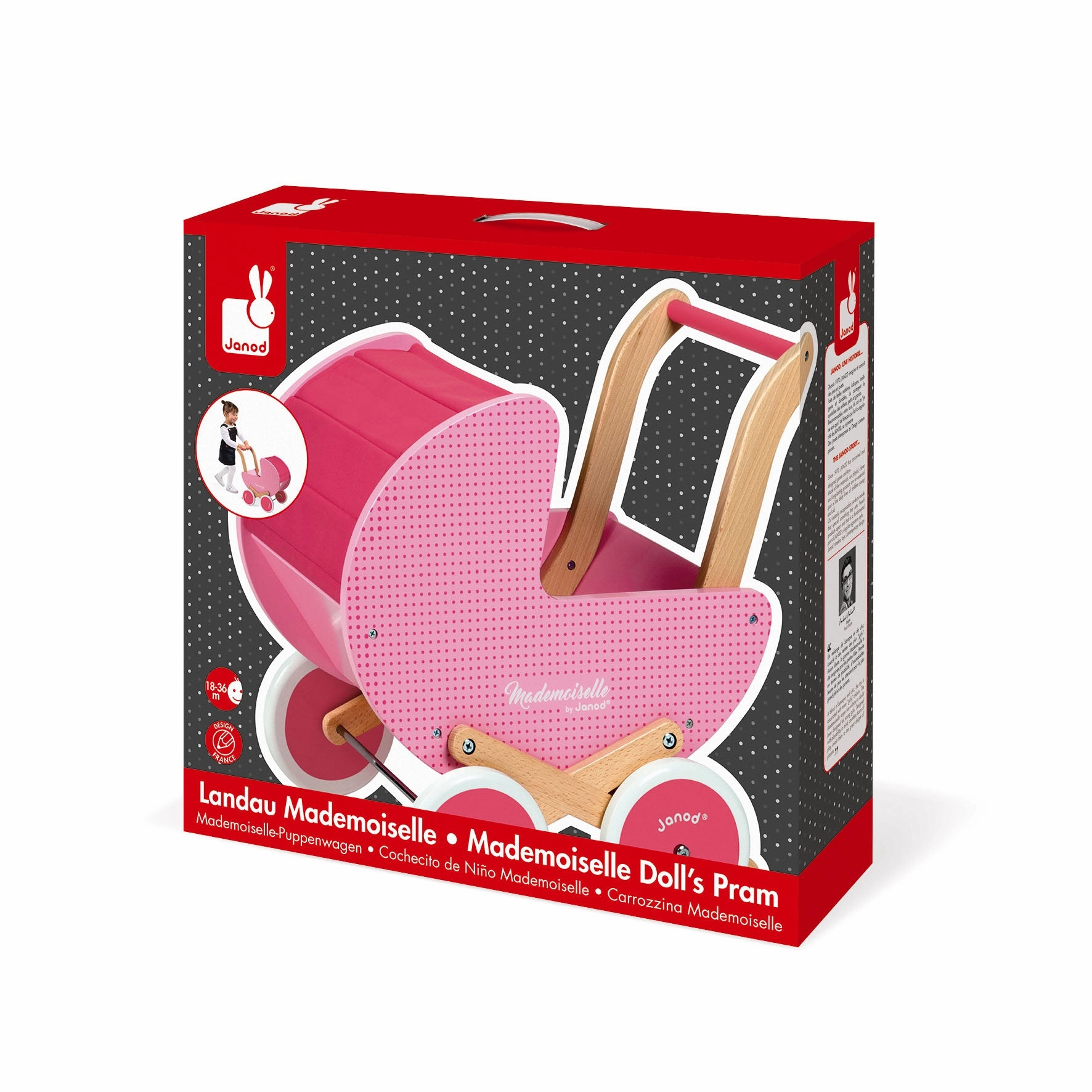 Babykids_Janod_Toys Janod Mademoiselle Doll's Pram