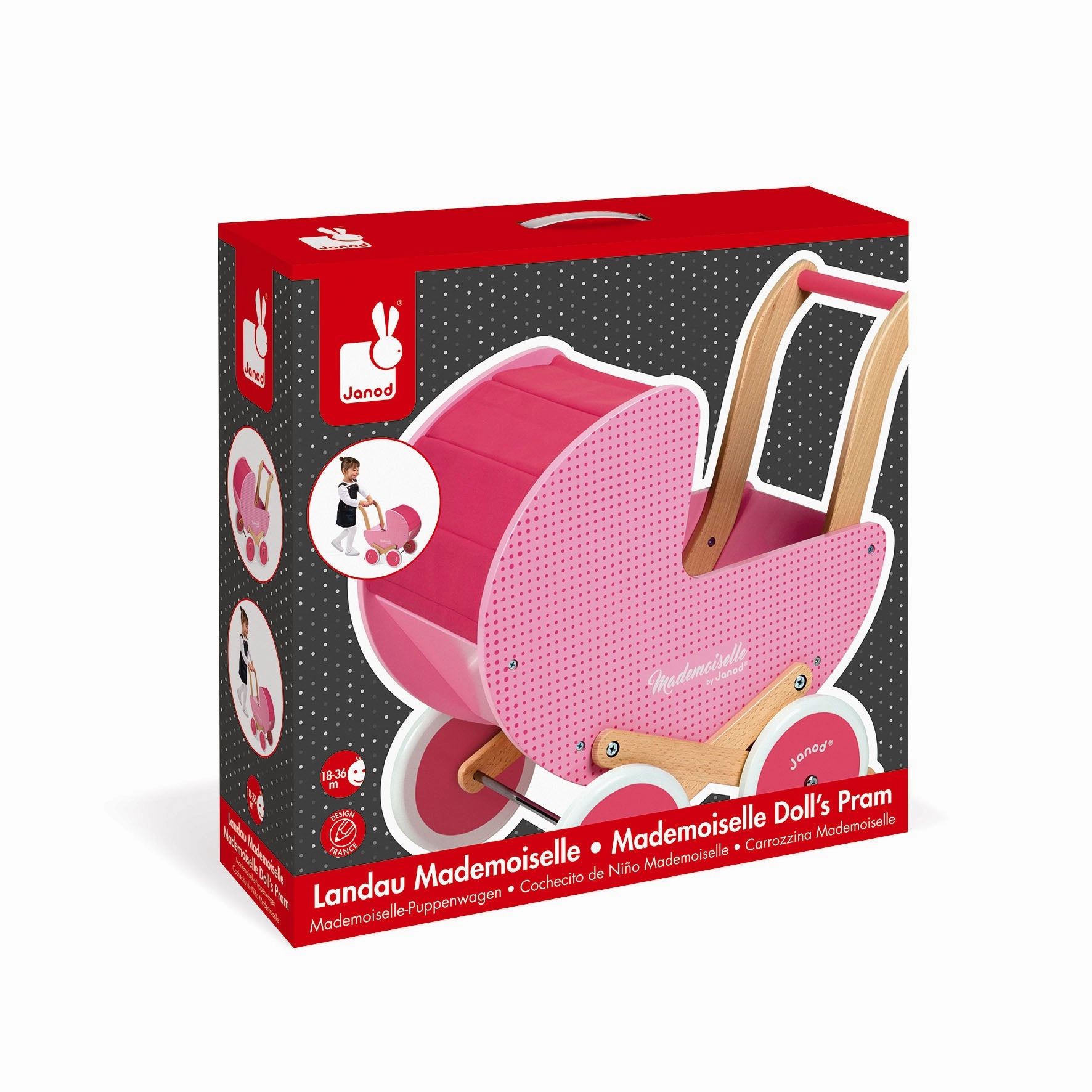Babykids_Janod_Toys Janod Mademoiselle Doll's Pram