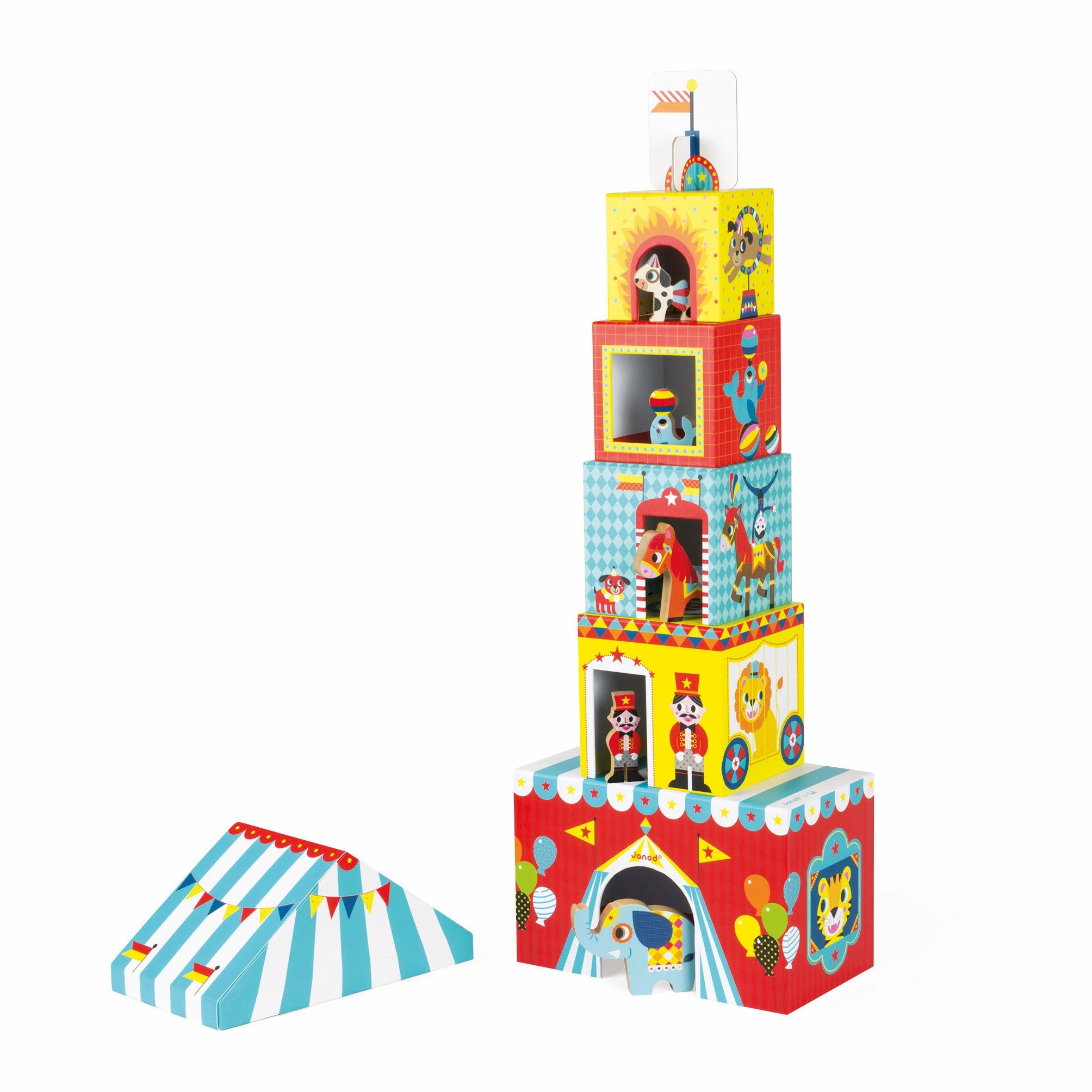 Babykids_Janod_Toys Janod MultiKub Circus Stacker with Figures