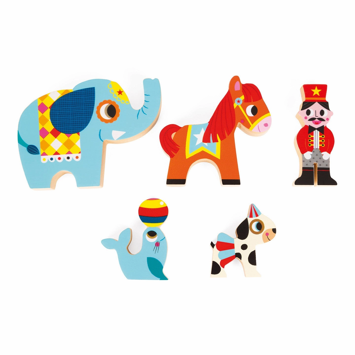 Babykids_Janod_Toys Janod MultiKub Circus Stacker with Figures