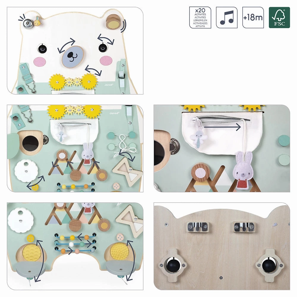 Babykids_Janod_Toys Janod Pure - Bear Activity Board