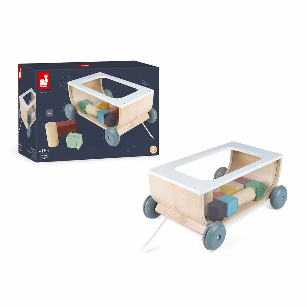 Babykids_Janod_Toys Janod Sweet Cocoon Cart with Blocks