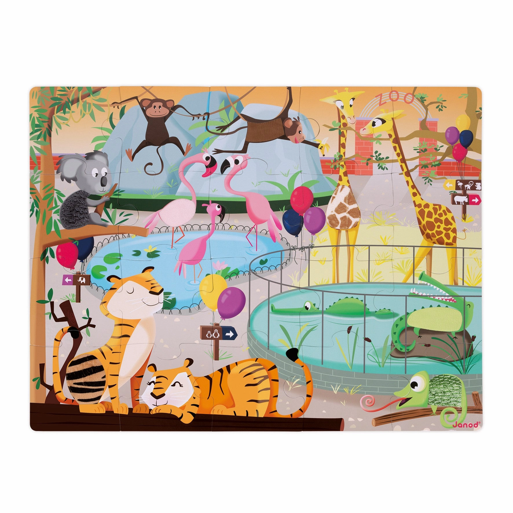 Babykids_Janod_Toys Janod Tactile Puzzle - A Day at the Zoo