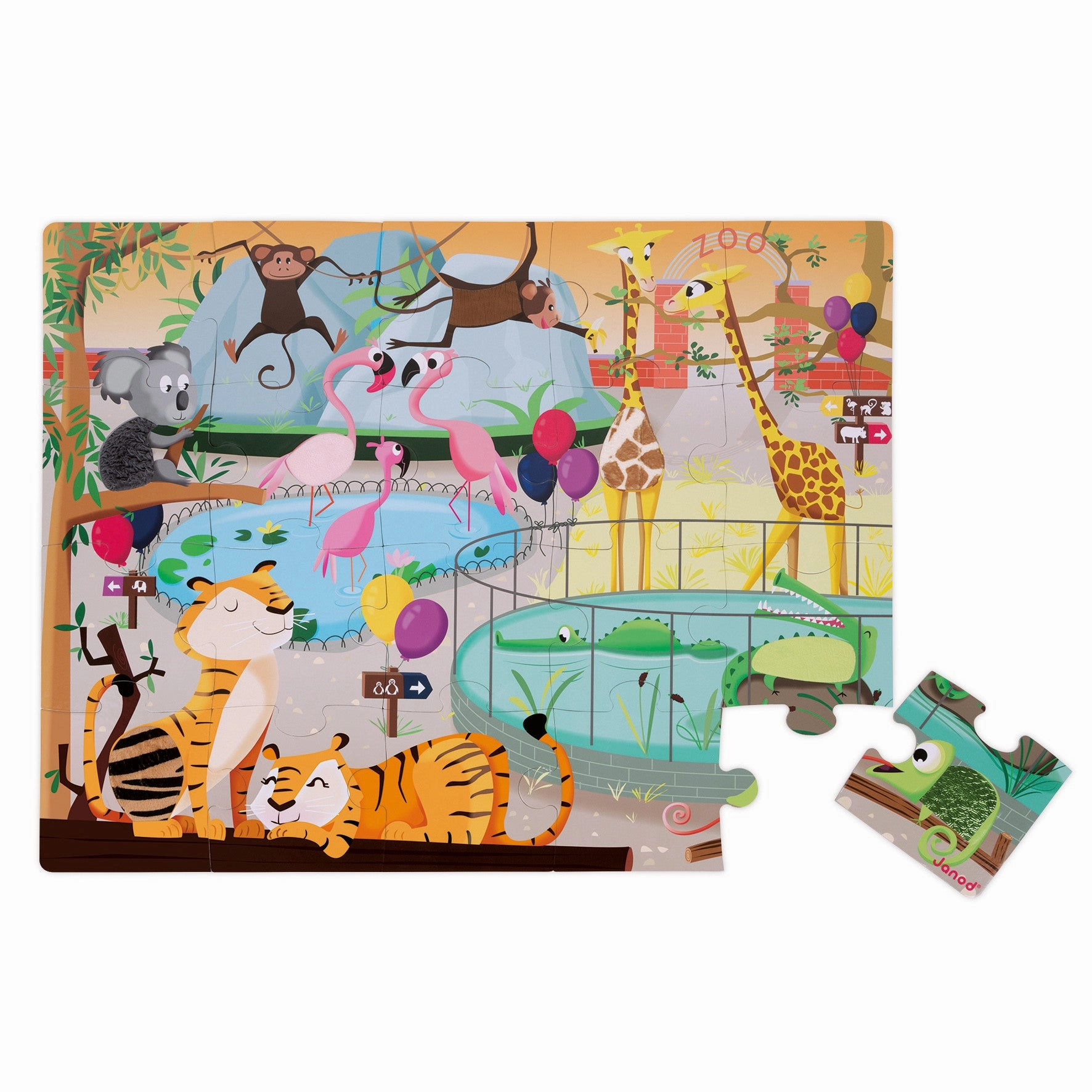 Babykids_Janod_Toys Janod Tactile Puzzle - A Day at the Zoo