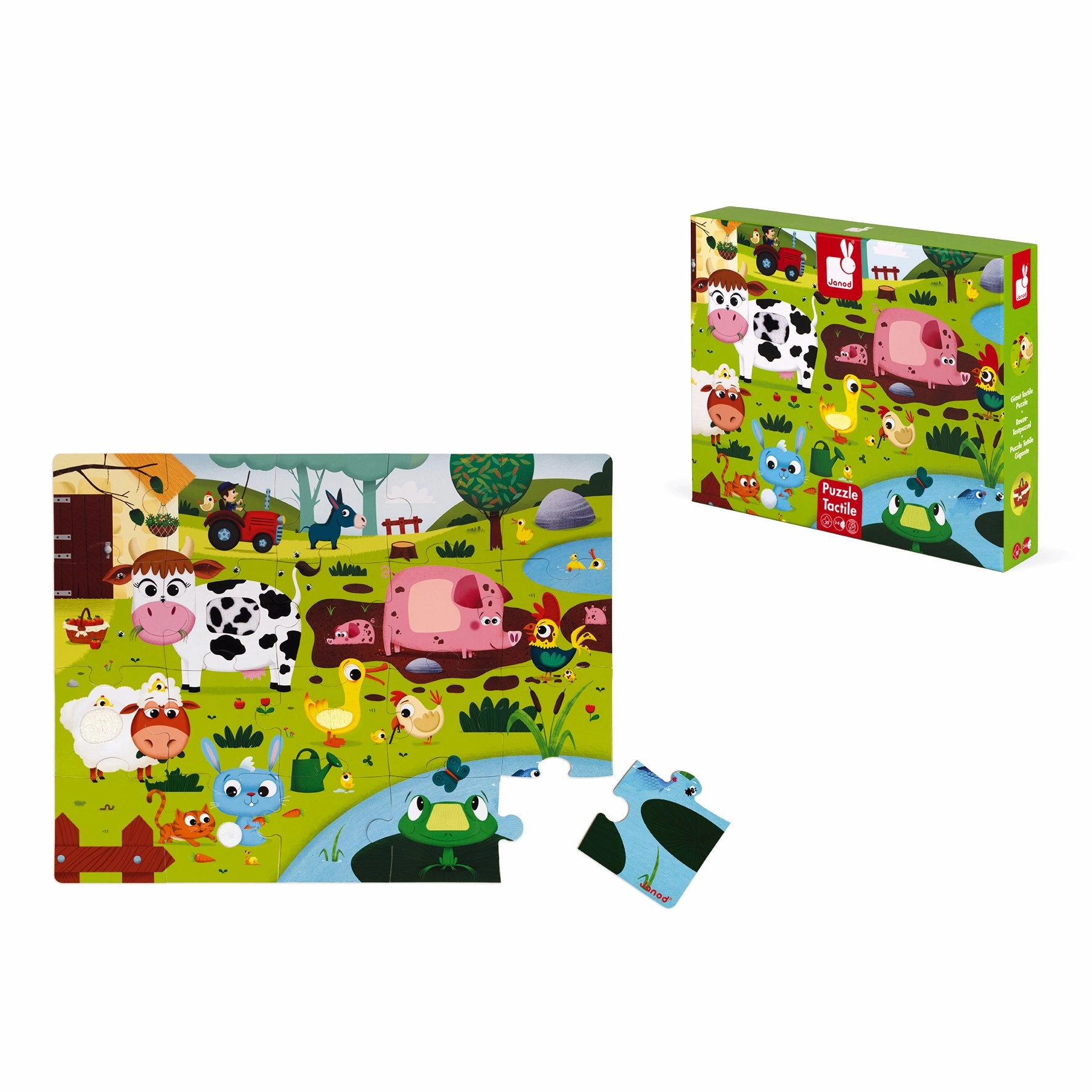 Babykids_Janod_Toys Janod Tactile Puzzle - Farm Animals