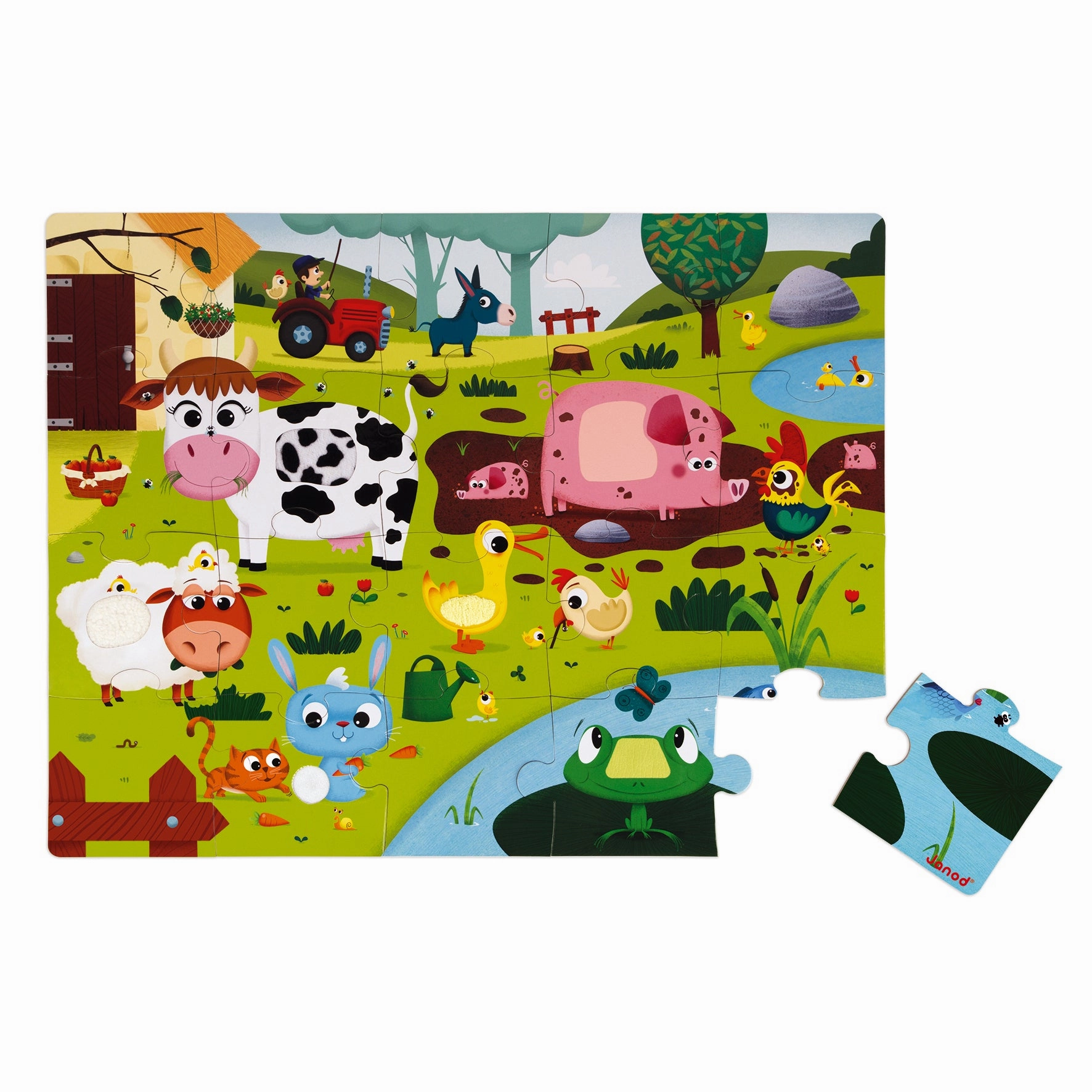 Babykids_Janod_Toys Janod Tactile Puzzle - Farm Animals