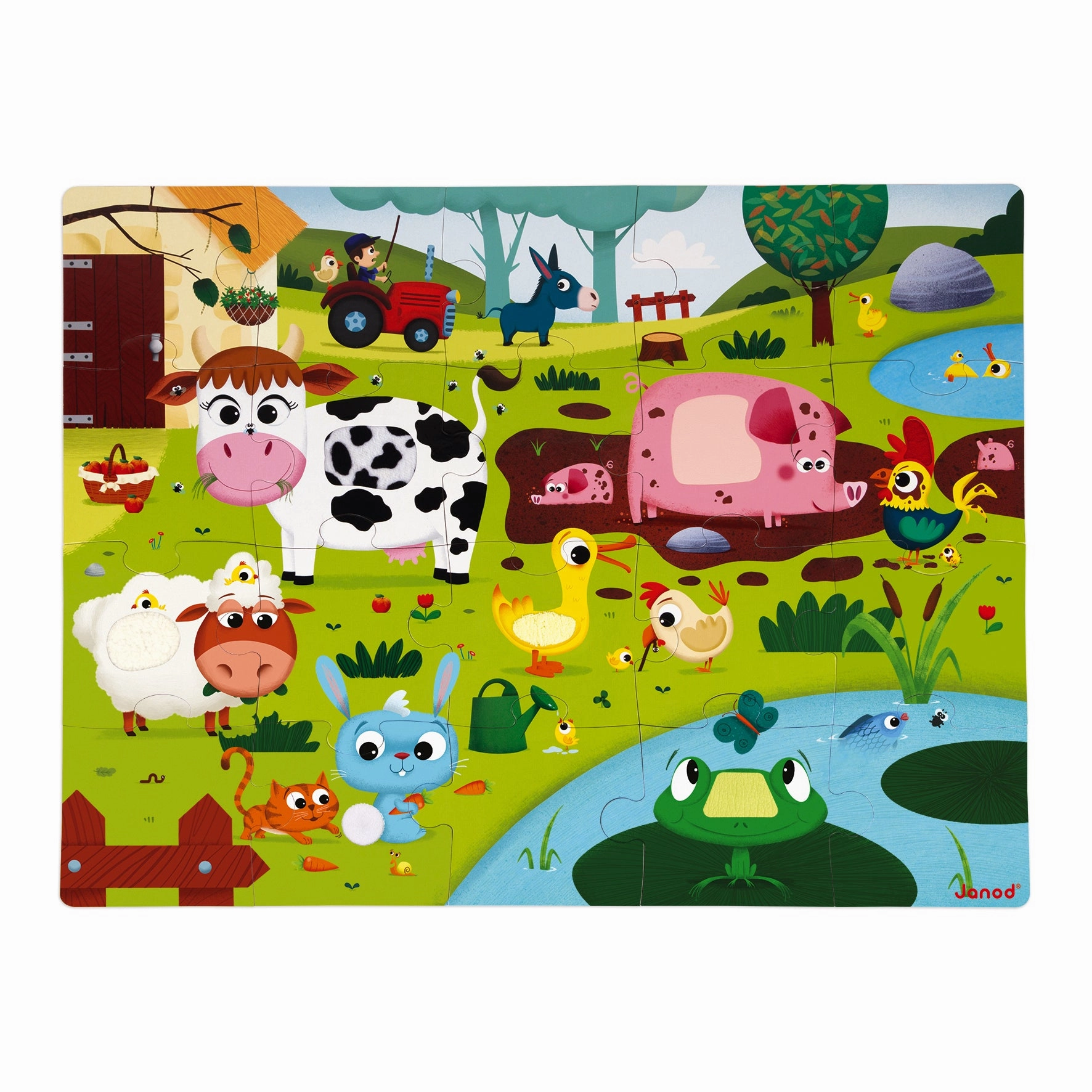 Babykids_Janod_Toys Janod Tactile Puzzle - Farm Animals