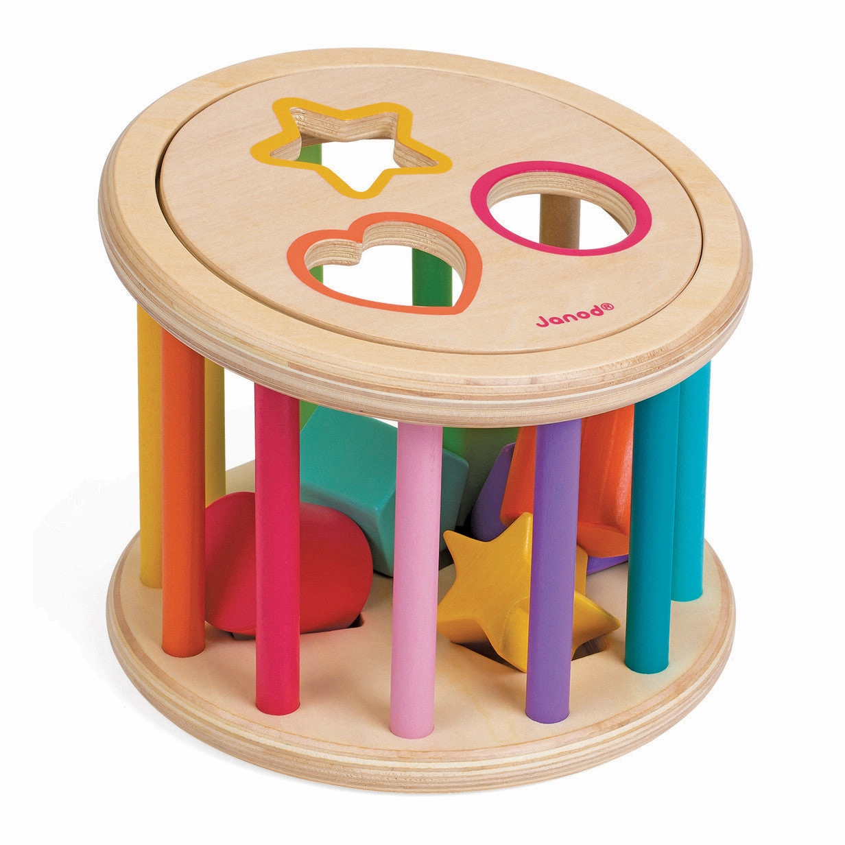 Babykids_Janod_Toys Janod Wood Shape Sorter Drum