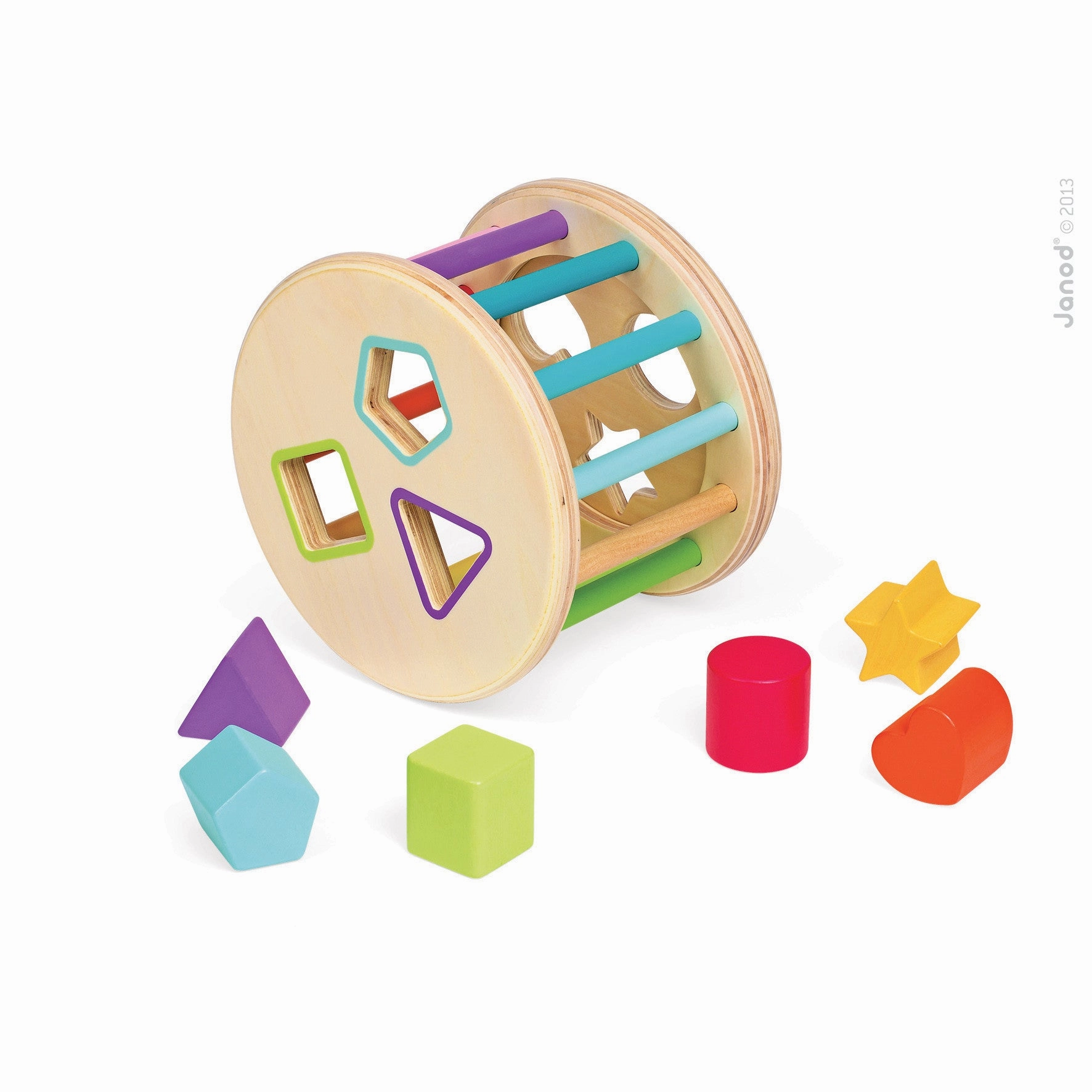Babykids_Janod_Toys Janod Wood Shape Sorter Drum