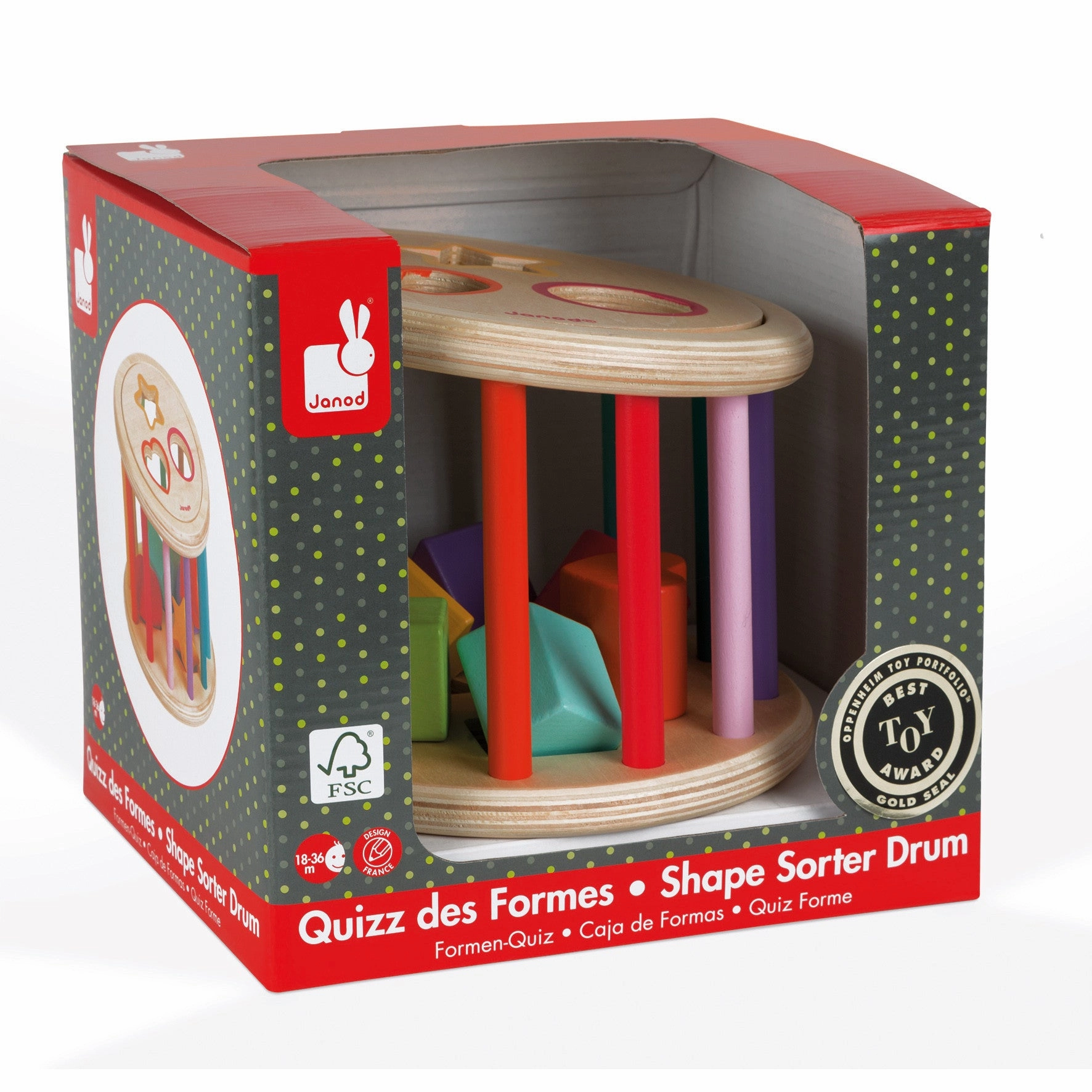 Babykids_Janod_Toys Janod Wood Shape Sorter Drum