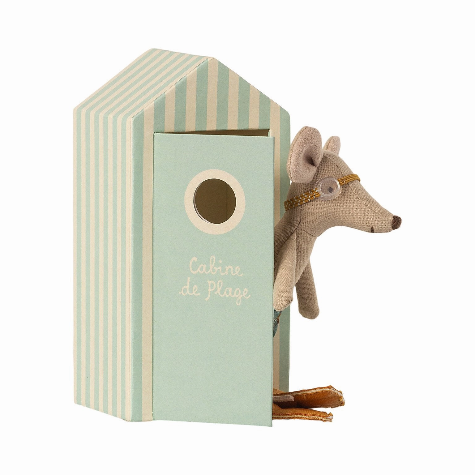 Babykids_Maileg_Toys Maileg Beach Mice, Big Brother In Cabin De Plage