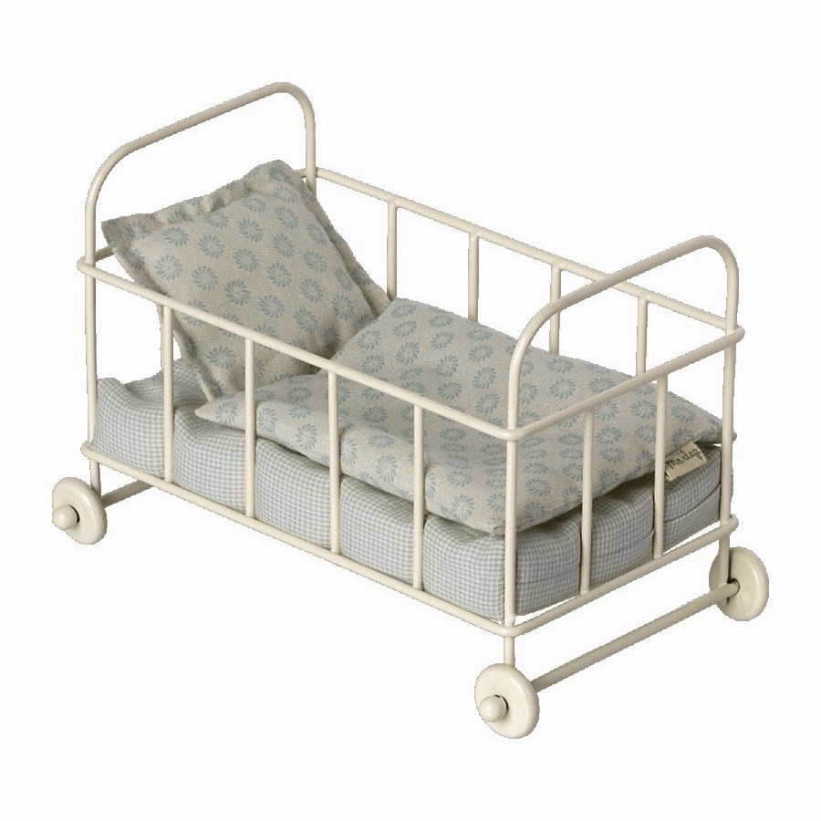 Babykids_Maileg_Toys Maileg Cot Bed, Micro - Blue