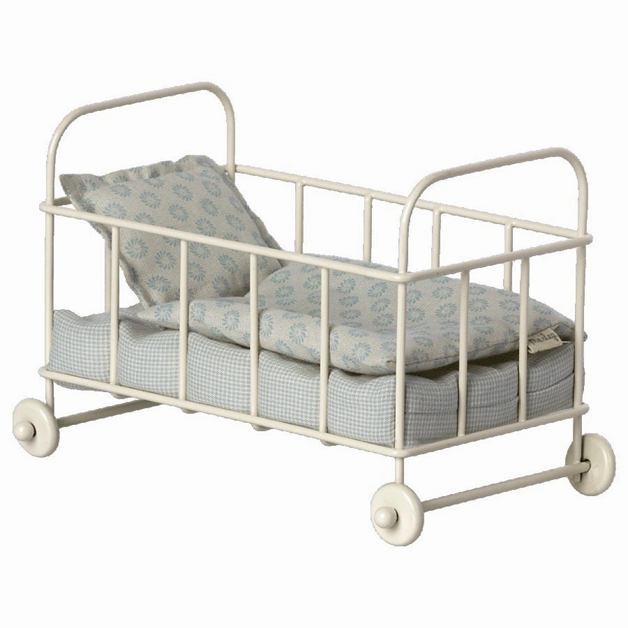 Babykids_Maileg_Toys Maileg Cot Bed, Micro - Blue