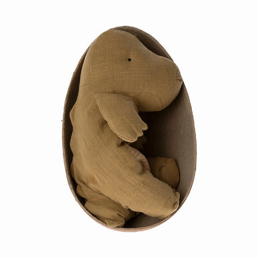 Babykids_Maileg_Toys Maileg Gantosaurus in Egg, Medium - Dark Ocher