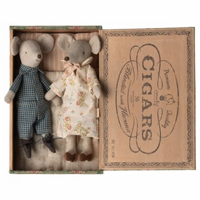 Babykids_Maileg_Toys Maileg Grandma and Grandpa Mice in Cigarbox