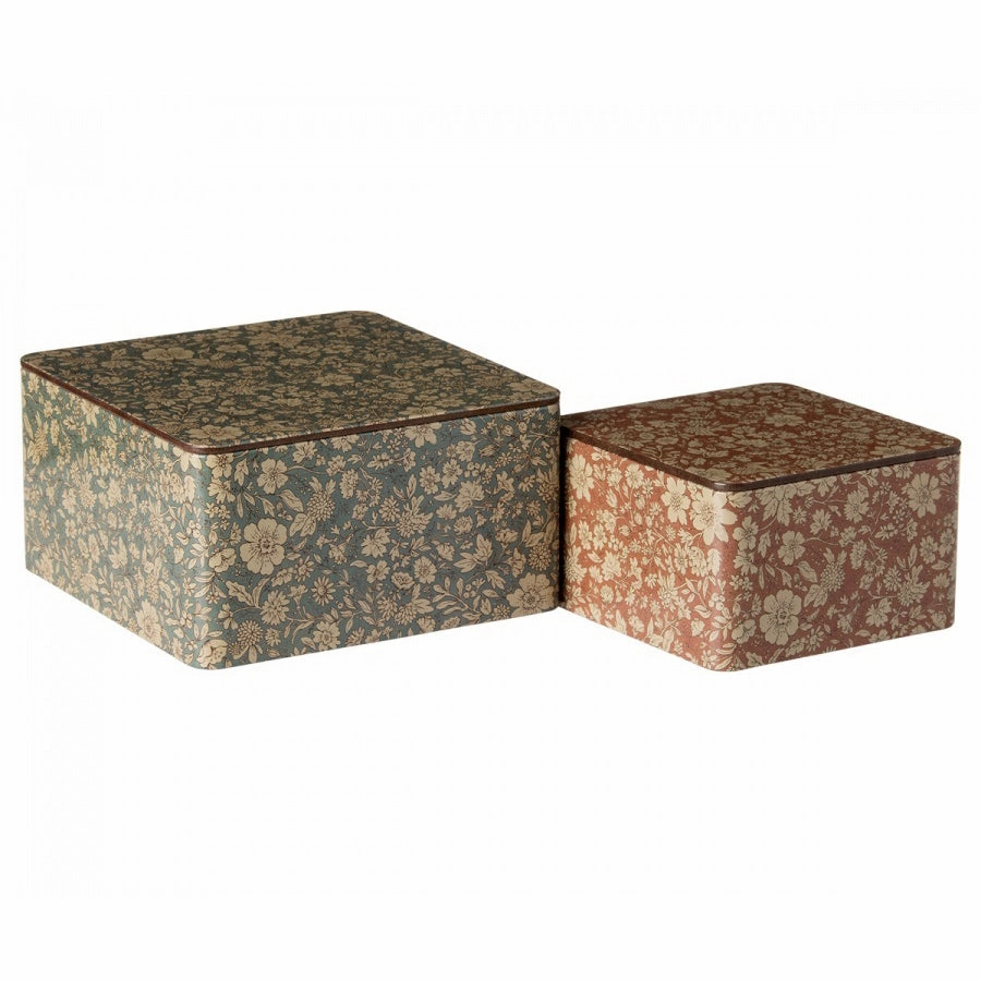 Babykids_Maileg_Toys Maileg Metal Box, Blossom - 2 pcs Set