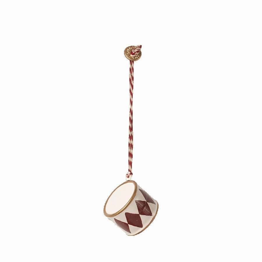 Babykids_Maileg_Toys Maileg Metal Ornament, Drum, Small - Red