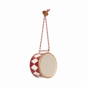 Babykids_Maileg_Toys Maileg Metal Ornament, Large Drum - Red