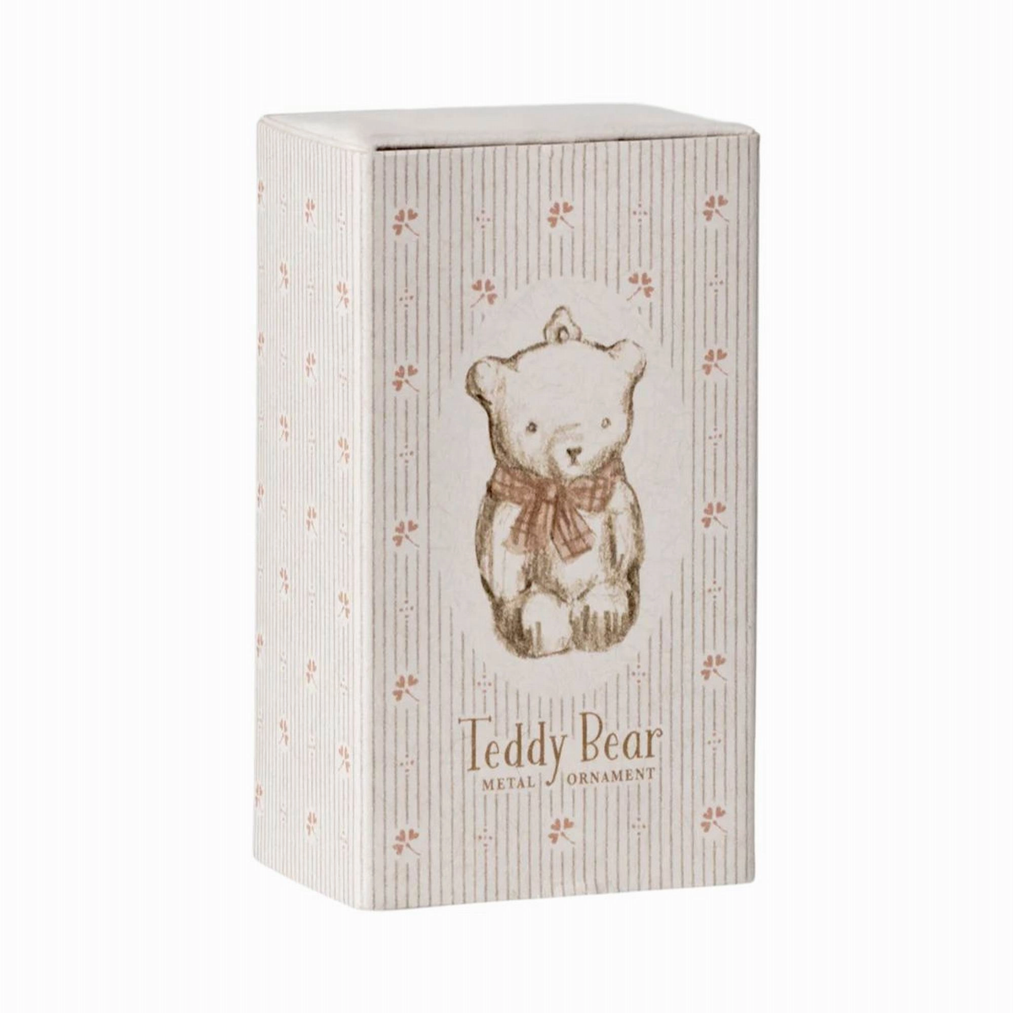 Babykids_Maileg_Toys Maileg Metal Ornament, Teddy Bear  Off White/Rose