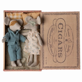 Babykids_Maileg_Toys Maileg Mum and Dad Mice in Cigarbox