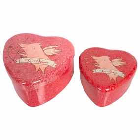 Babykids_Maileg_Toys Maileg Pig Metal Heart Container Set of 2