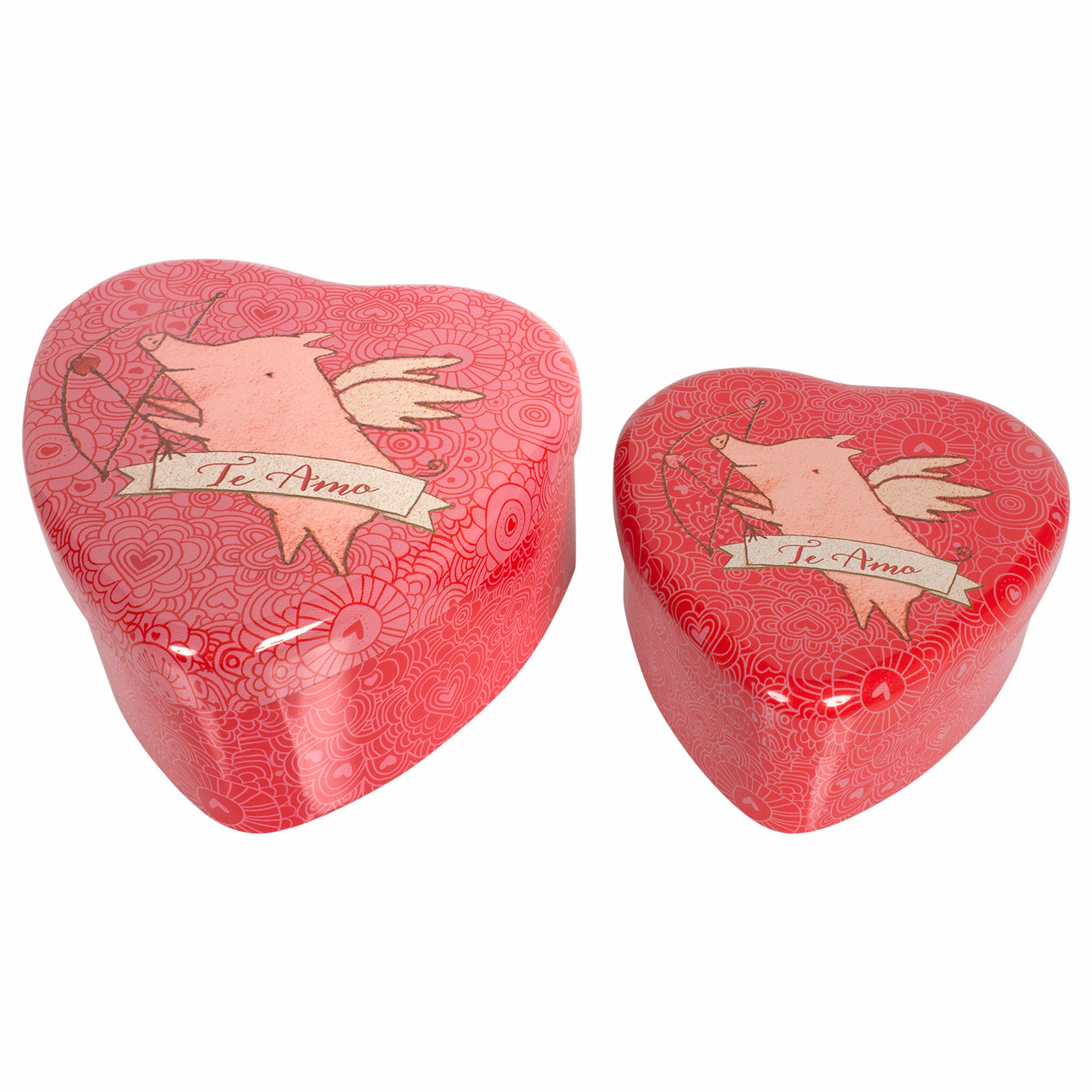 Babykids_Maileg_Toys Maileg Pig Metal Heart Container Set of 2