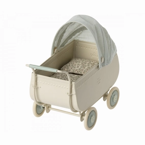 Babykids_Maileg_Toys Maileg Pram, Micro - Blue