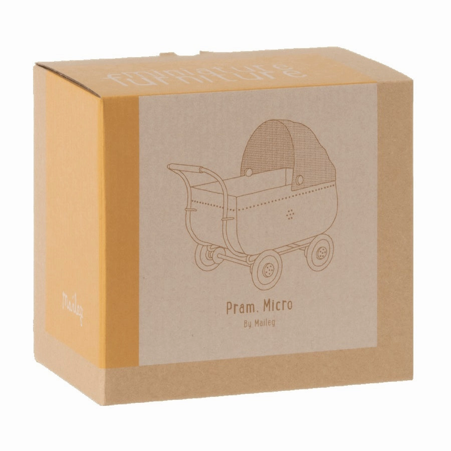 Babykids_Maileg_Toys Maileg Pram, Micro - Yellow