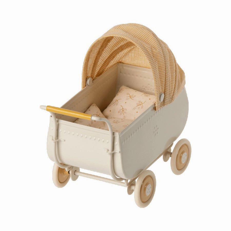 Babykids_Maileg_Toys Maileg Pram, Micro - Yellow