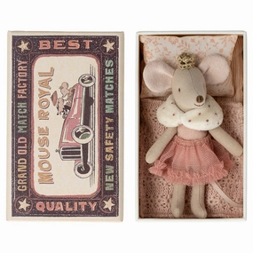 Babykids_Maileg_Toys Maileg Princess Mouse, Little Sister in Matchbox
