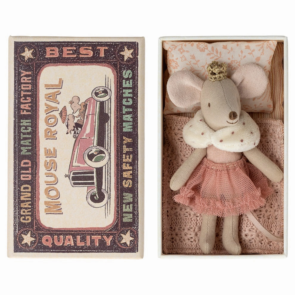 Babykids_Maileg_Toys Maileg Princess Mouse, Little Sister in Matchbox