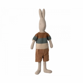 Babykids_Maileg_Toys Maileg Rabbit Size 4, Classic - Knitted Shirt and Shorts