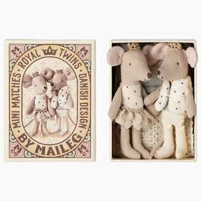 Babykids_Maileg_Toys Maileg Royal Twin Mice, Little Sister and Brother in Matchbox
