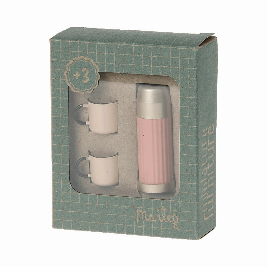 Babykids_Maileg_Toys Maileg Thermos and Cups - Soft Coral