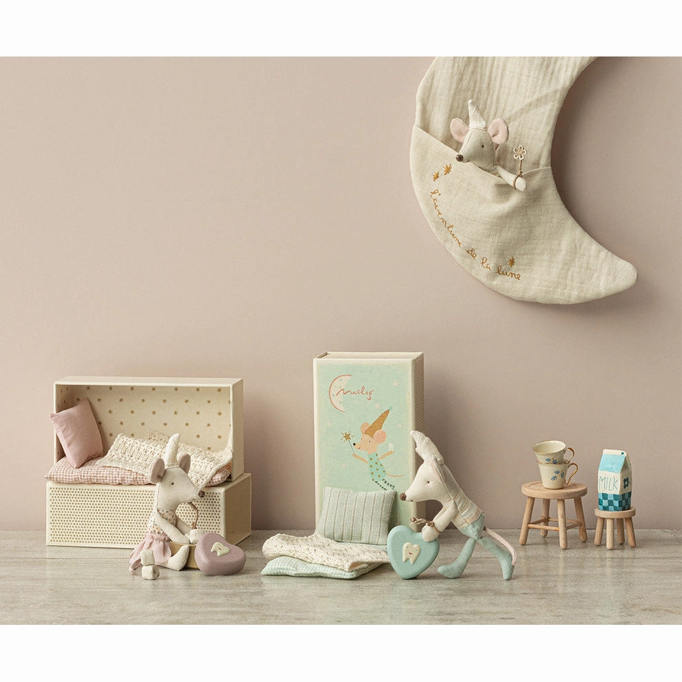 Babykids_Maileg_Toys Maileg Tooth Fairy Mouse, Little Sister in Matchbox