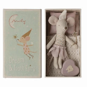 Babykids_Maileg_Toys Maileg Tooth Fairy Mouse, Little Sister in Matchbox