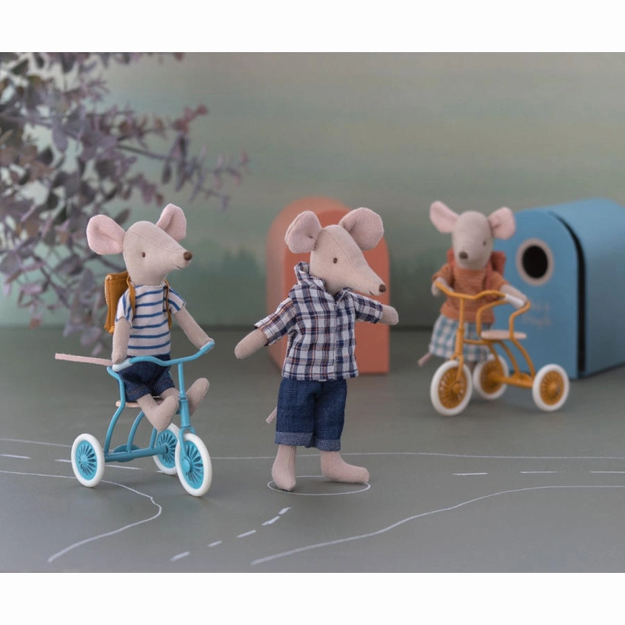Babykids_Maileg_Toys Maileg Tricycle Mouse, Big Brother with Bag