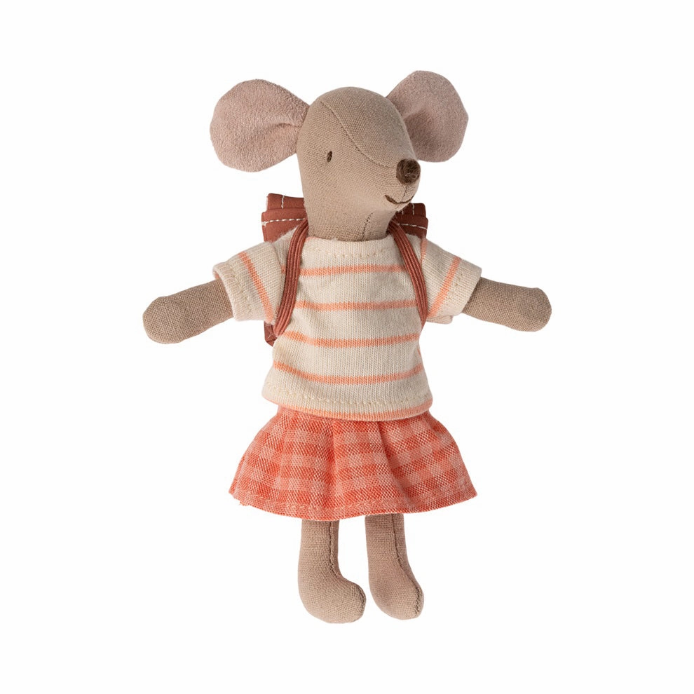 Babykids_Maileg_Toys Maileg Tricycle Mouse, Big Sister - Coral