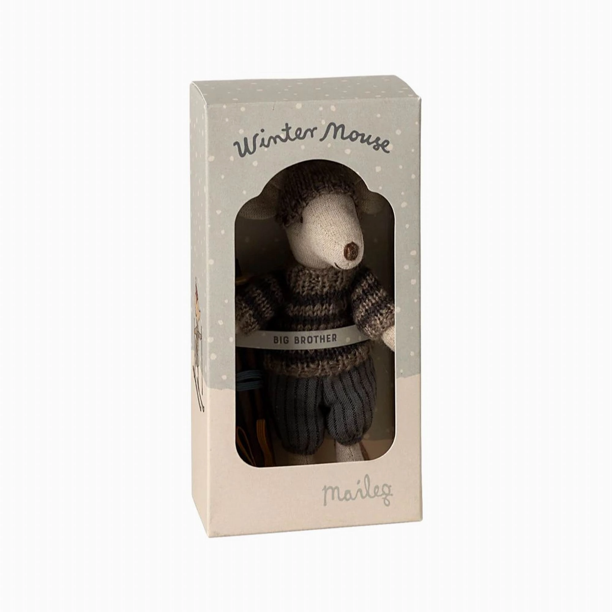 Babykids_Maileg_Toys Maileg Winter Mouse With Ski Set, Big Brother  Grey