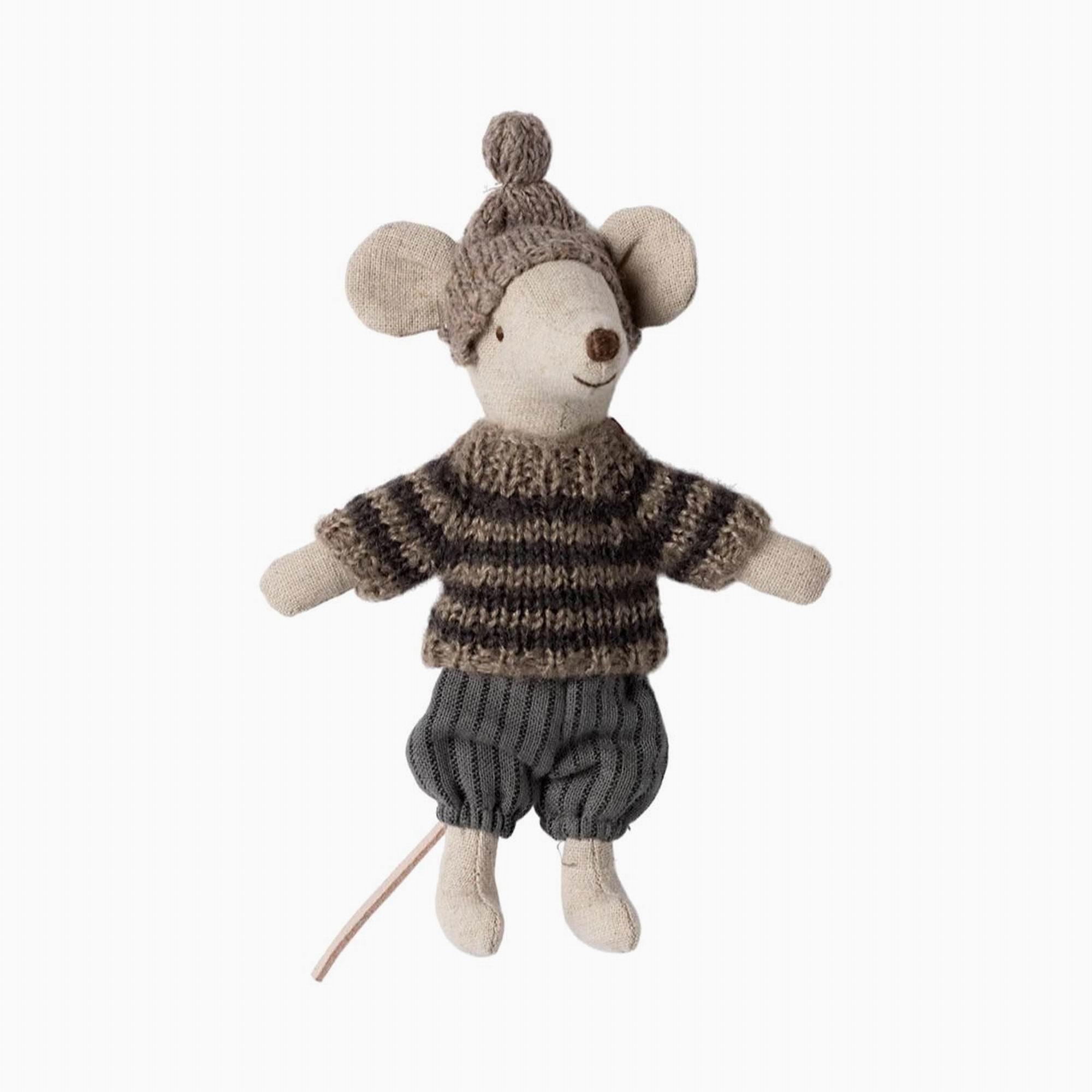 Babykids_Maileg_Toys Maileg Winter Mouse With Ski Set, Big Brother  Grey