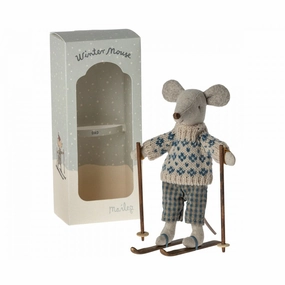 Babykids_Maileg_Toys Maileg Winter Mouse with Ski Set, Dad