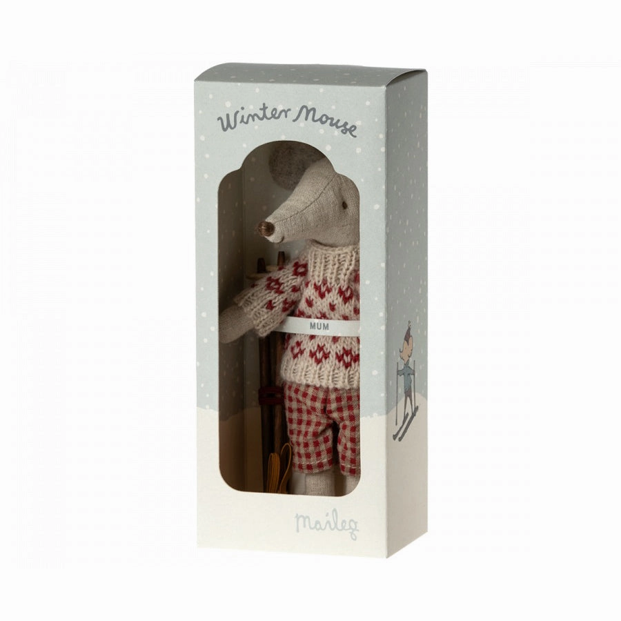 Babykids_Maileg_Toys Maileg Winter Mouse with Ski Set, Mum