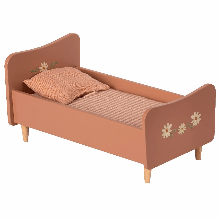 Babykids_Maileg_Toys Maileg Wooden Bed, Mini Rose