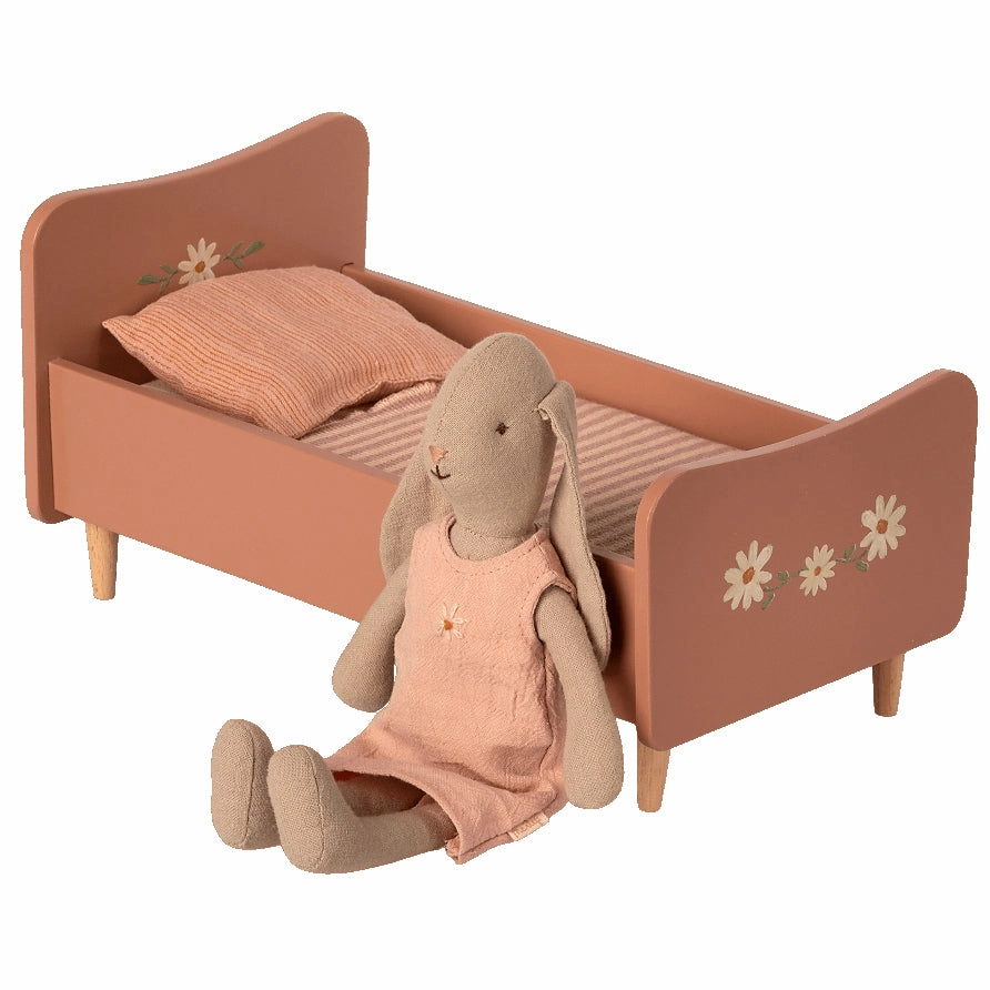 Babykids_Maileg_Toys Maileg Wooden Bed, Mini Rose
