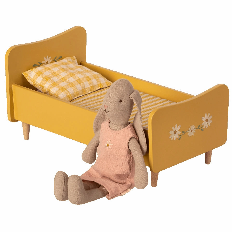 Babykids_Maileg_Toys Maileg Wooden Bed, Mini Yellow