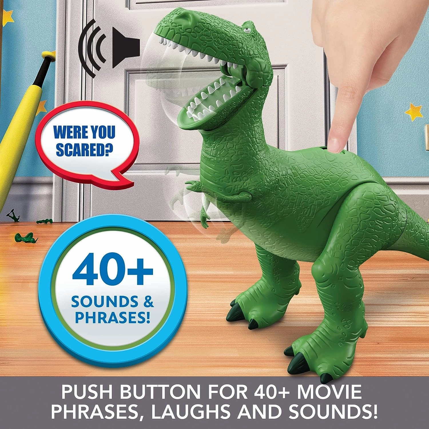 Babykids_Mattel_Toys Disney Pixar Toy Story Toys, Moving & Talking Rex Dinosaur Figure, Roarin Laughs