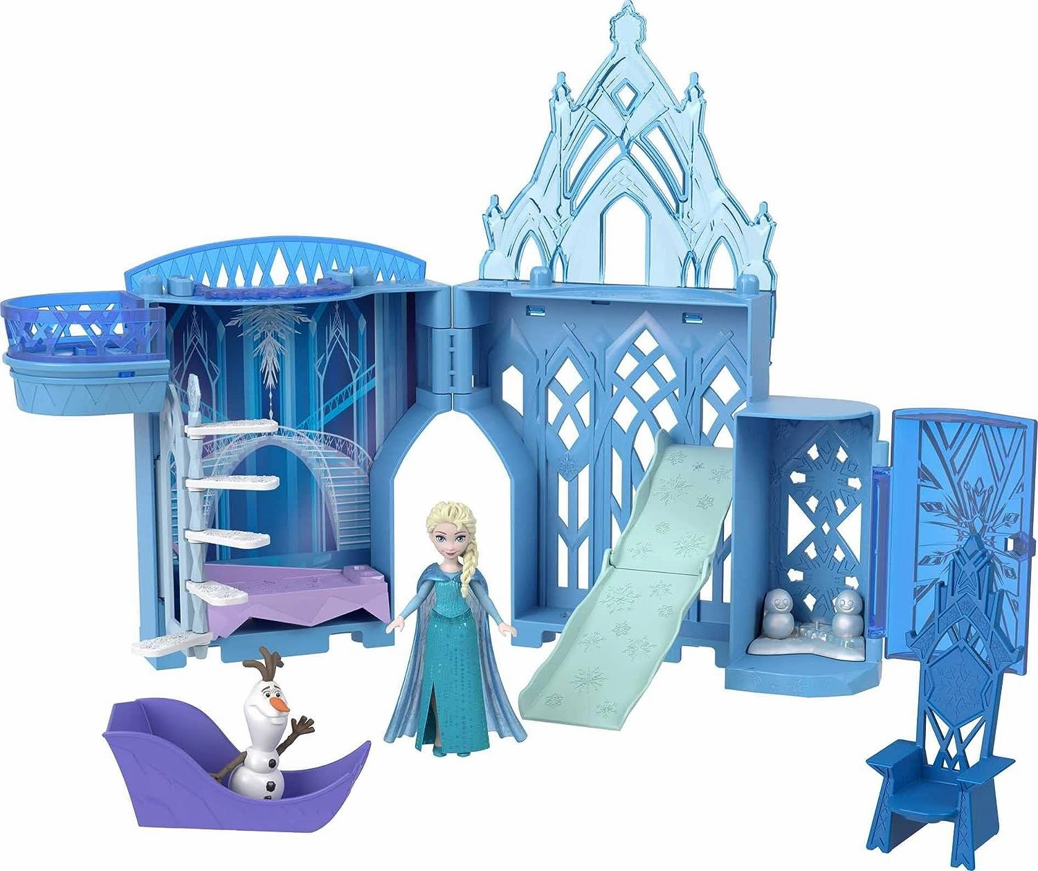 Babykids_Mattel_Toys Elsa's Ice Palace Playset - Frozen Castle Doll House with Elsa Doll & Accessories for Ages 3-8 (HLX01)