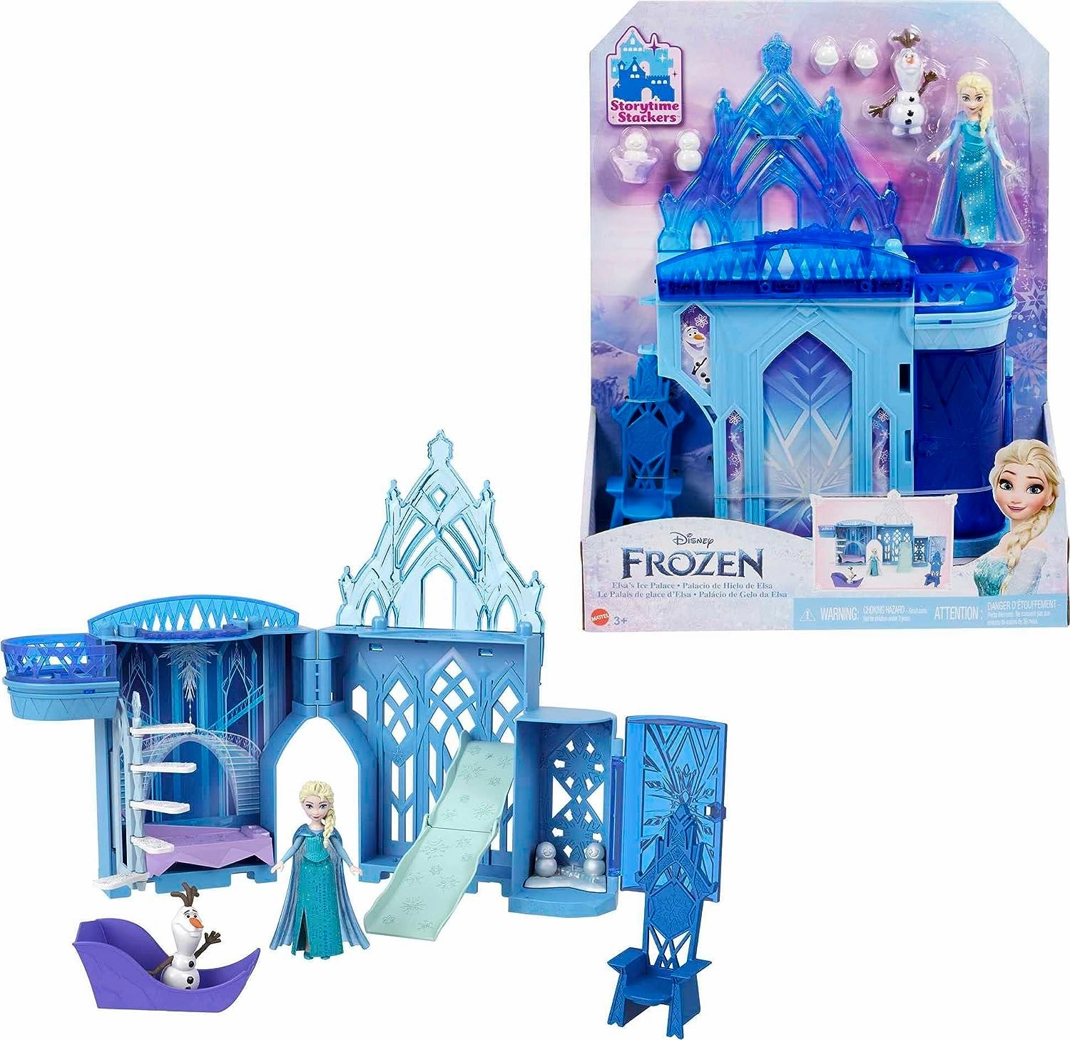 Babykids_Mattel_Toys Elsa's Ice Palace Playset - Frozen Castle Doll House with Elsa Doll & Accessories for Ages 3-8 (HLX01)